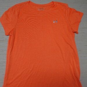 Women's Under Armour Orange Heat Gear Short Sleeve T-Shirt - XL